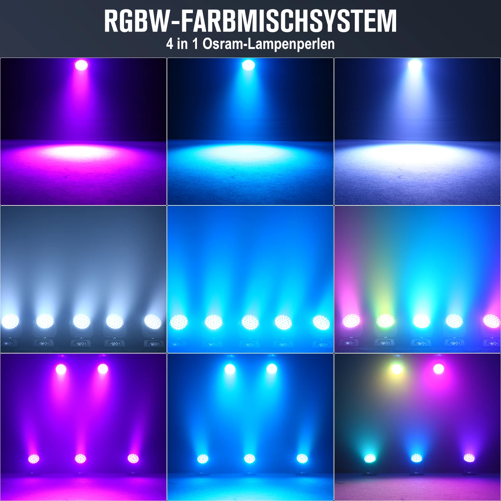 Yiflamefly 230W LED Moving Head Light 36X8W LED RGBW Wash Zoom Effect DJ Lights Stage Light For Christmas Wedding Disco Party