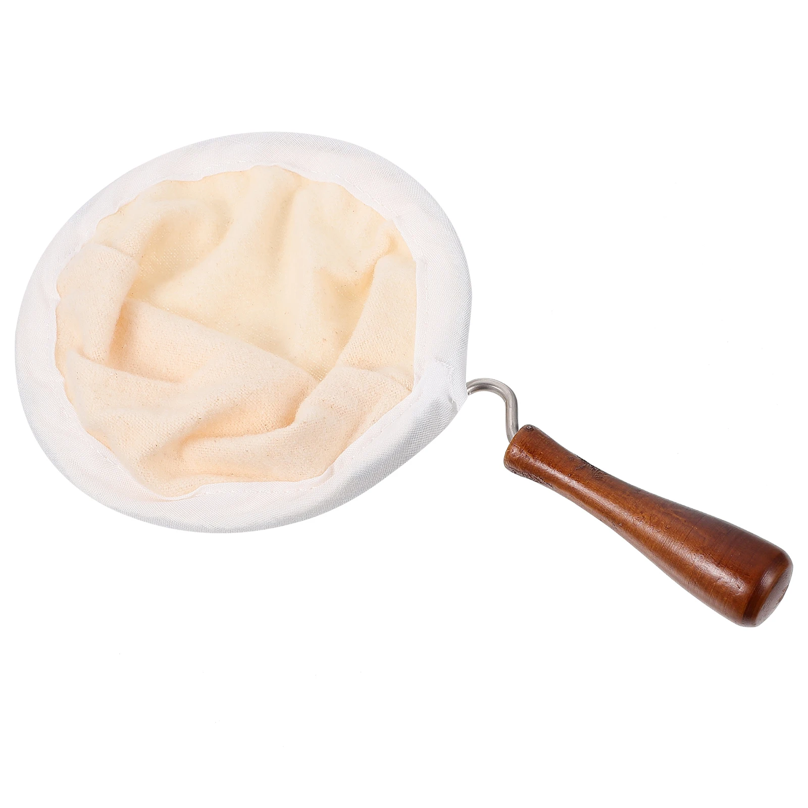 

1pc Coffee Filter Bag Flannel Cloth Strainer Kitchen Gadgets Removable Pouch Tea Coffee Reusable Clean Wooden Handle Steel Ring