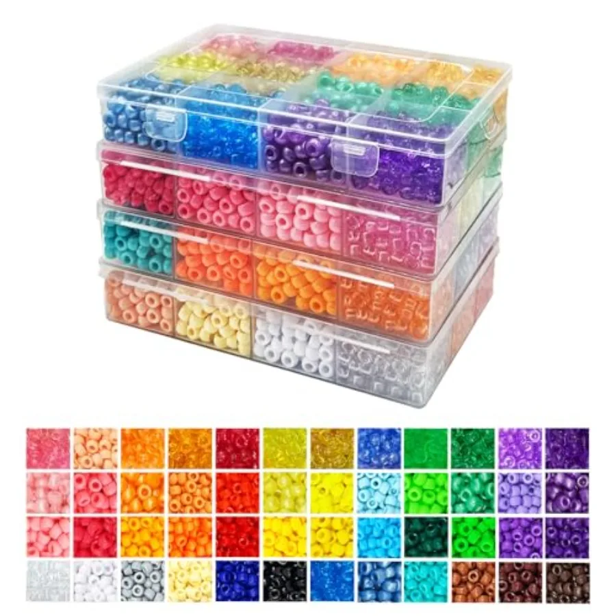 

48 цветов, 5000 шт., бусины «Пони», пластиковые бусины для изготовления браслетов для изготовления волос, бусины для косичек, радужные цветные бусины для проектов «сделай сам»