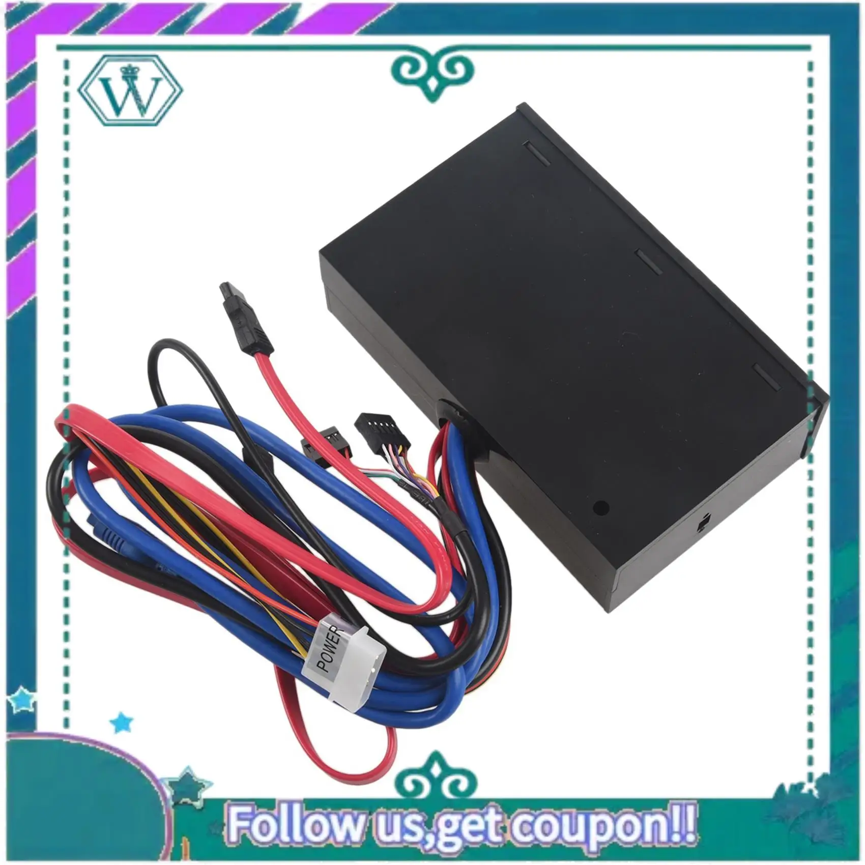 A75Q-2X Multifuntion 5.25Inch Media Dashboard Card Reader USB 2.0 USB 3.0 20 Pin E-SATA SATA Front Panel