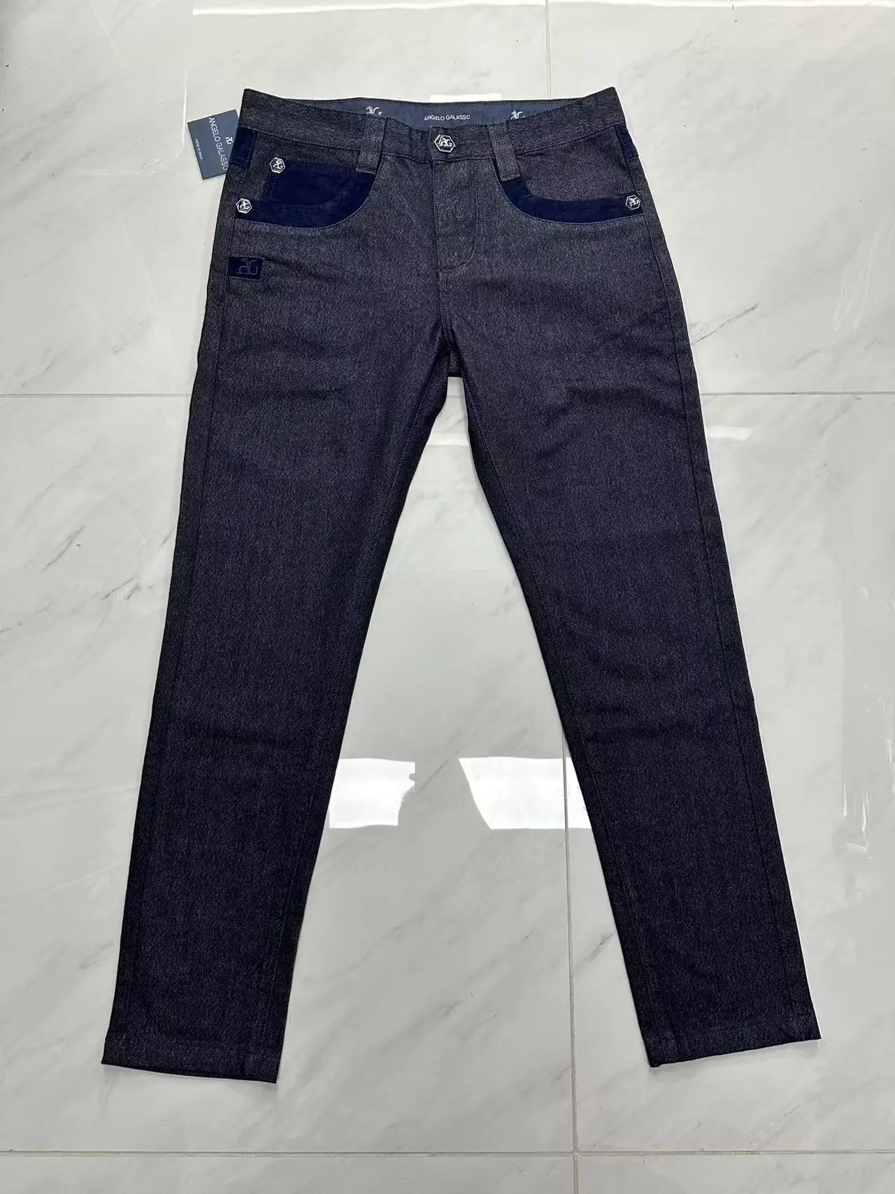 OECHSLI Jeans Cotton Thick Men 2027 new Embroidery elasticity Fashion zipper High quality comfortable Big size 34-42 long Pants