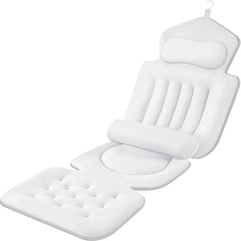 

bathtub anti-slip mat silicone suction cup with headrest bathtub pillow waist mop support bathtub bath cushion cushion