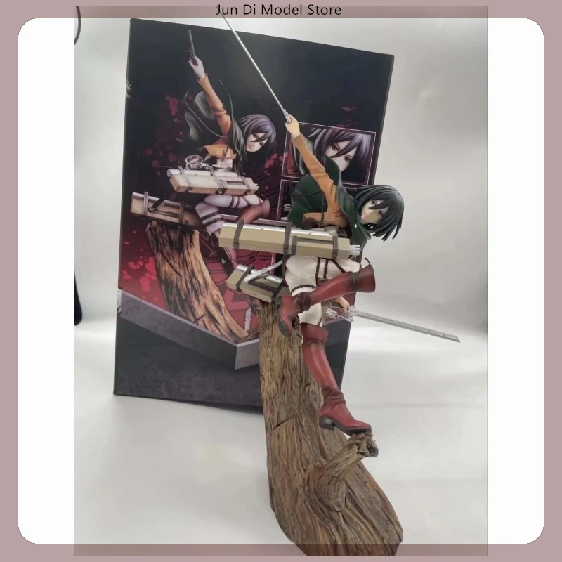 29cm Attack On Titan Mikasa Ackerman Attack Anime Girl Figure Model Statue Boys Collection Desktop Decoration Ornament Toys Gift