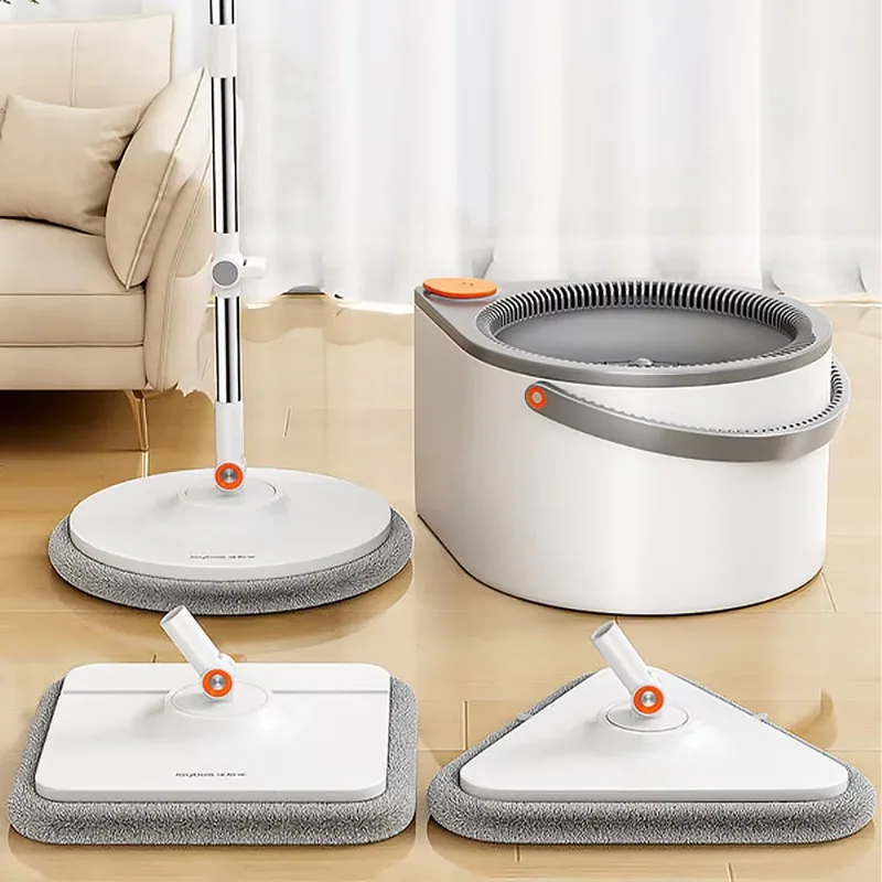 Clean Dirty Separation 360 Spin Mop Bucket Set and Wringer with Three Types Mop Heads mops clean floor