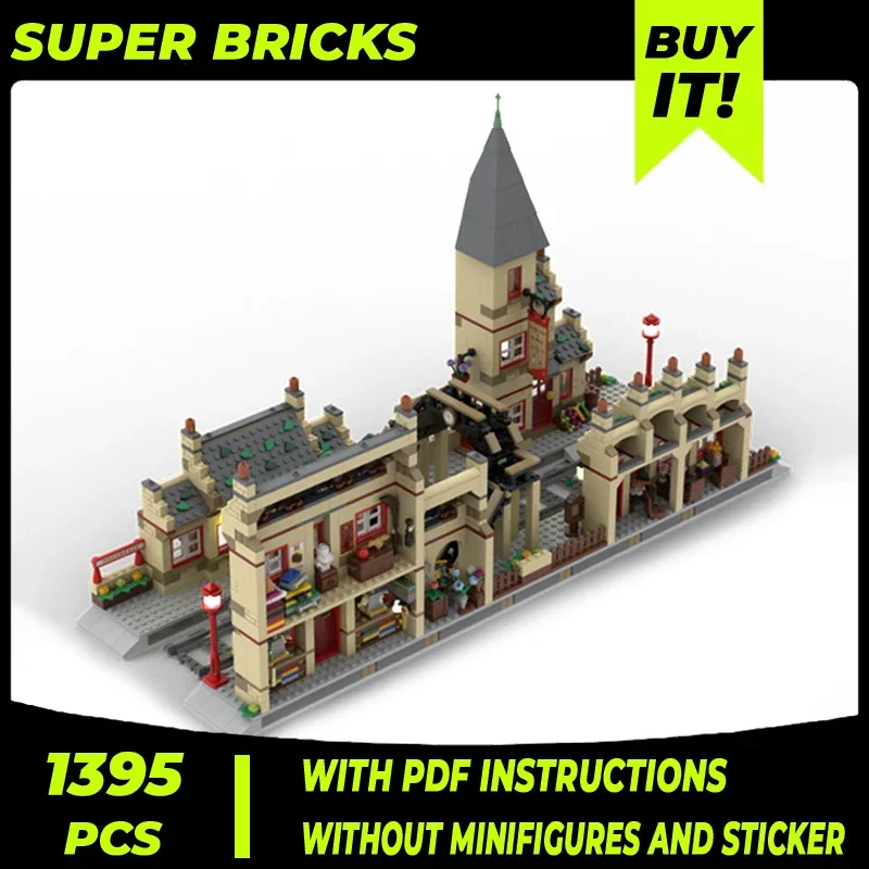 Filmmodel Moc Bouwstenen Hogsmeader Station Uitbreidingstechnologie Modulaire Blokken Geschenken Kerstspeelgoed Diy Sets Assemblage