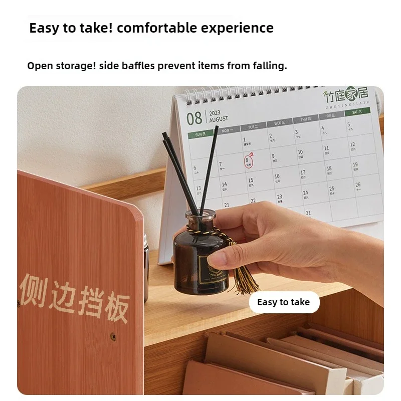 Bamboo Desktop Simple Book Shelf Creative Students Small Desk Top Storage Rack Multi-functional Layered Book Organizer