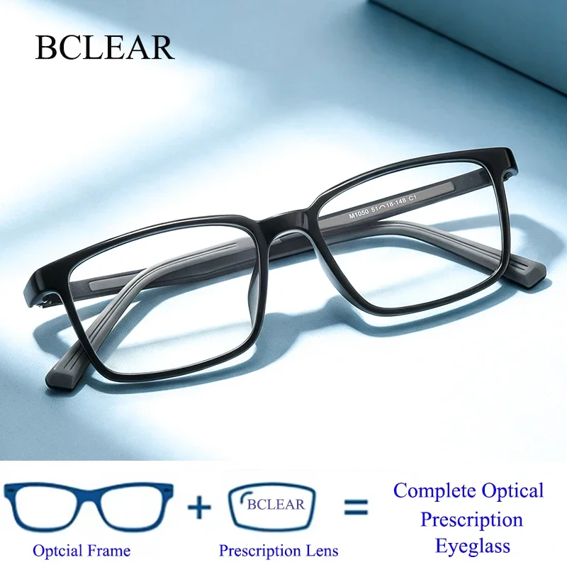 Men Women TR90 Square Eyeglasses Frame Full Rim Lightweight High Elastic Temple Fashion Prescription Myopia Glasses for Daily