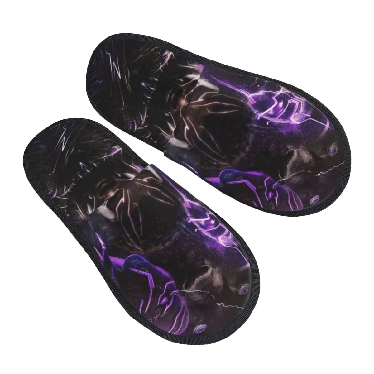 

Custom Black Panther Movie Comfy Scuff With Memory Foam Slippers Women Bedroom House Shoes