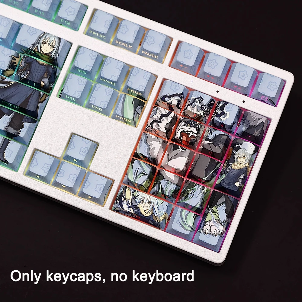 108 Tombol/set Keycaps That Time I Got Reincarnated as a Slime PBT Dye Subbed Koleda Keycaps Cherry Anime Kartun Gaming Key Caps