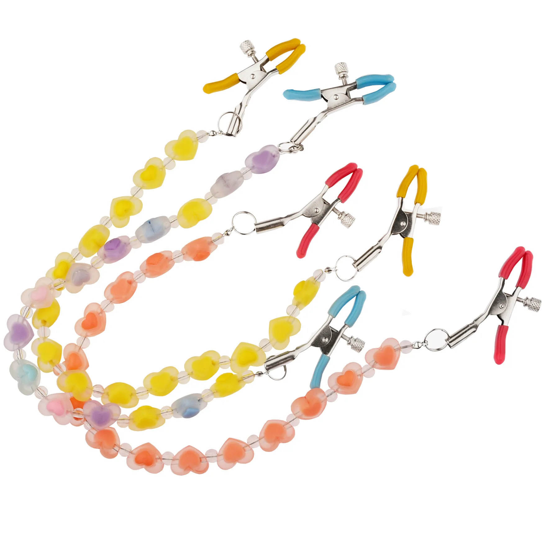 New chain nipple clip room orgasm vagina clip heart chain nipple clip alternative sex toy factory straight hair