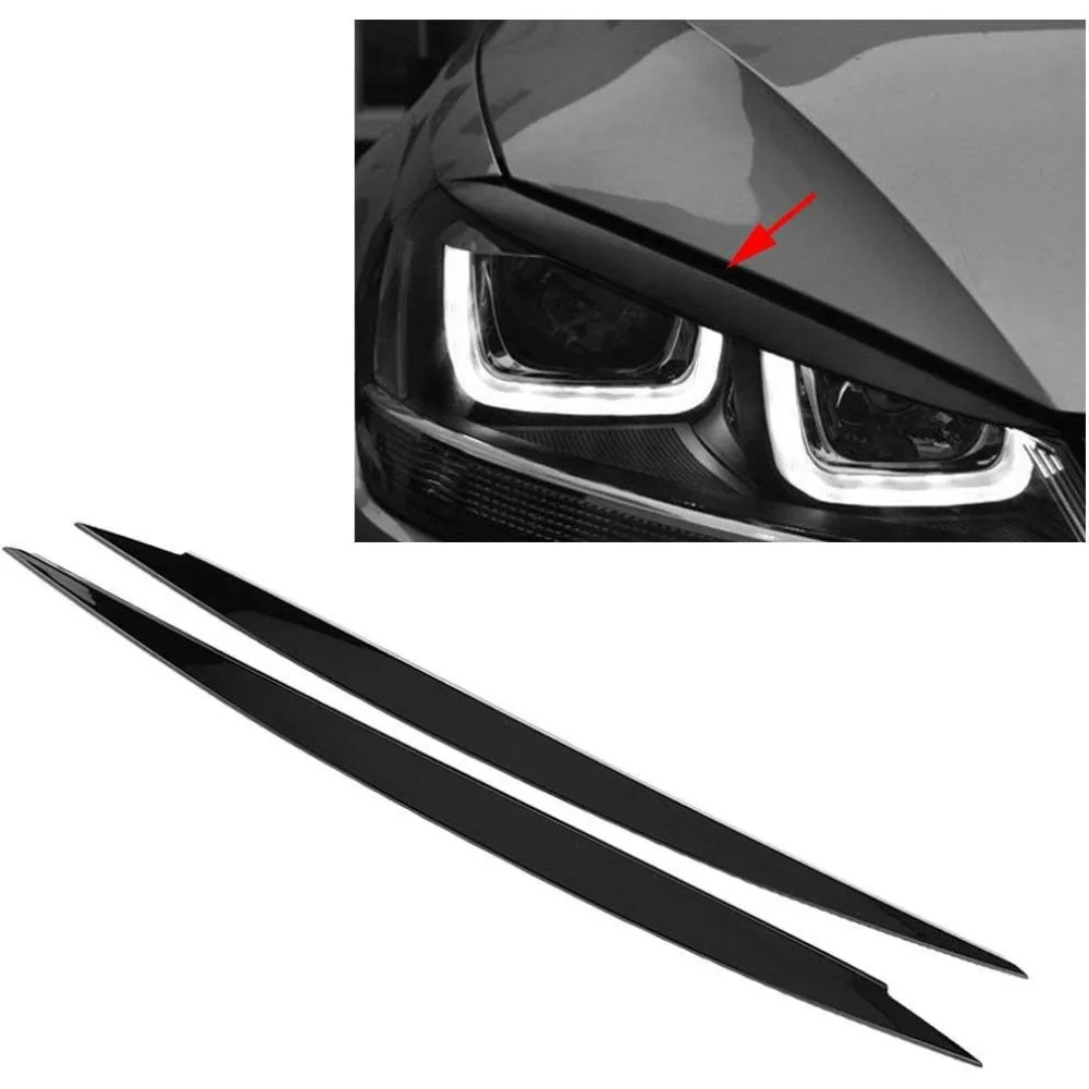 Front Headlamp Headlight Eyebrow Eyelid Car Stickers Decal Trim for Golf 7 2013-2018