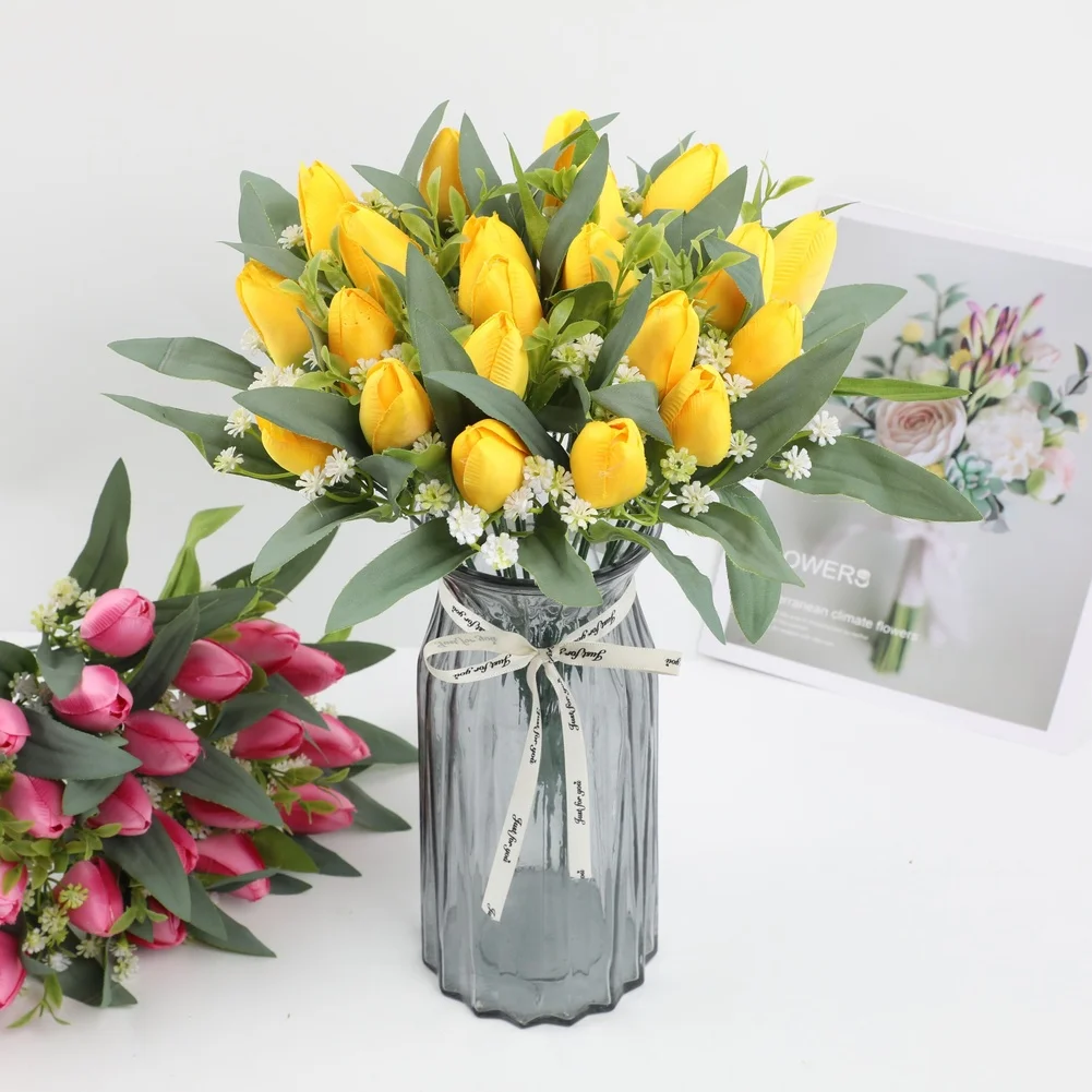 

Artificial Silk Tulip And Rose Flowers For Wedding Home Decor Photography Props Ome Decor Wedding Garden For Living Room