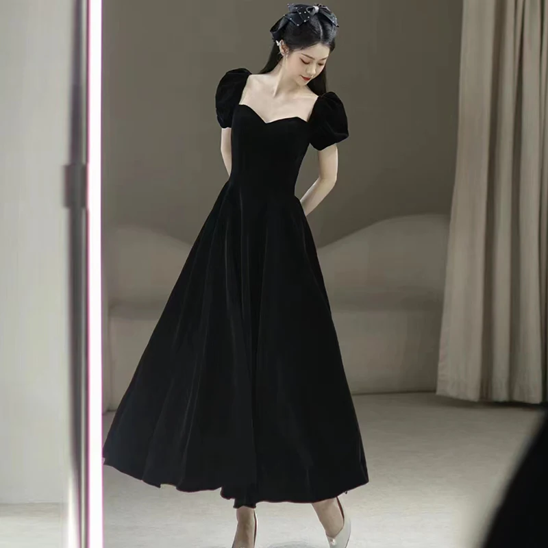 

Ele Bla Evening Gown Women's Host Dr Slimming Parwear Princ Sle mid Waist Zipper ort Sve Long Dr