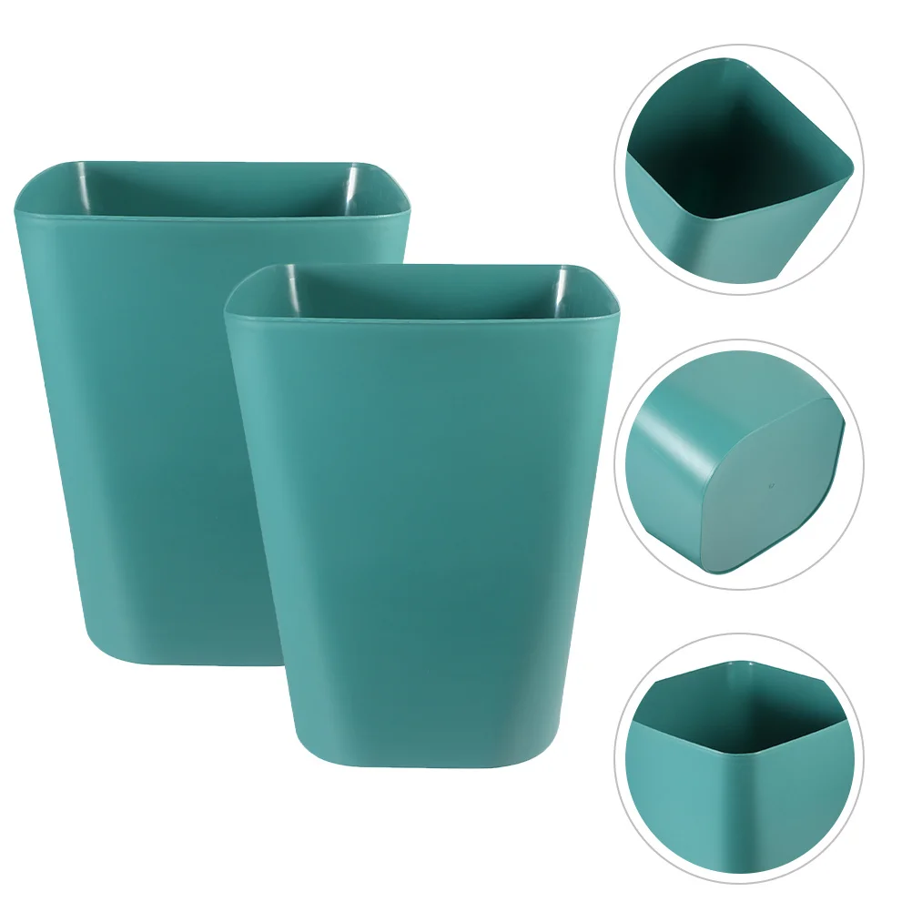 

2Pcs Square Trash Can Plastic Garbage Bin Large Capacity Simple Waste Bin for Kitchen Bathroom Office Bedroom Use