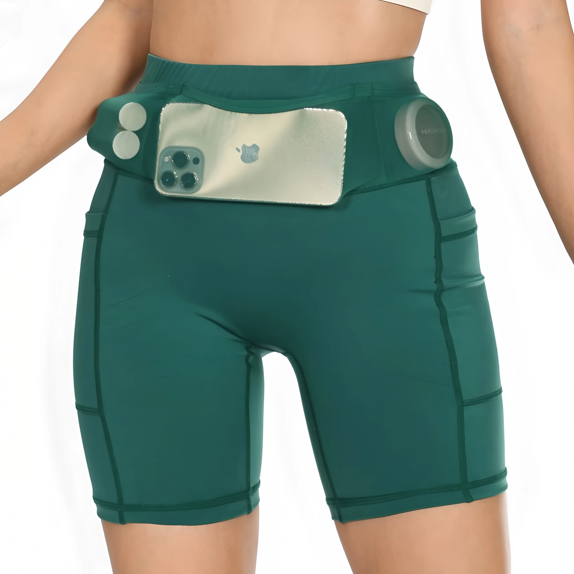 

Womens Quick Dry Marathon Running Shorts with Waist Pack Compression Gym Tights Yoga Fitness Outdoor Sport Short Pants Leggings