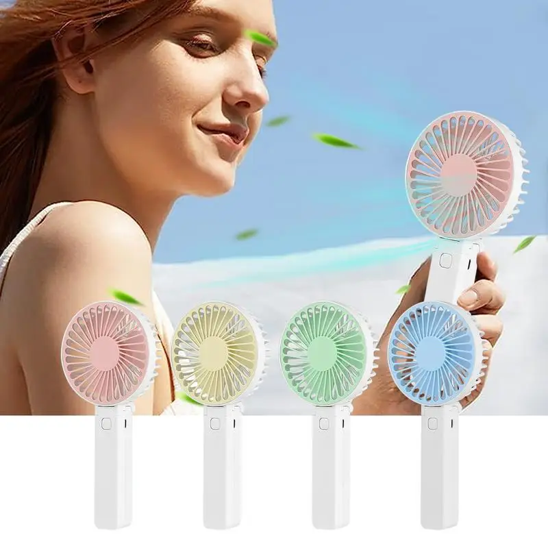 Handheld Foldable Fan Small Personal Hand Fan With 3 Wind Speeds Small Personal Rechargeable Handheld Fans For Beach Outdoor