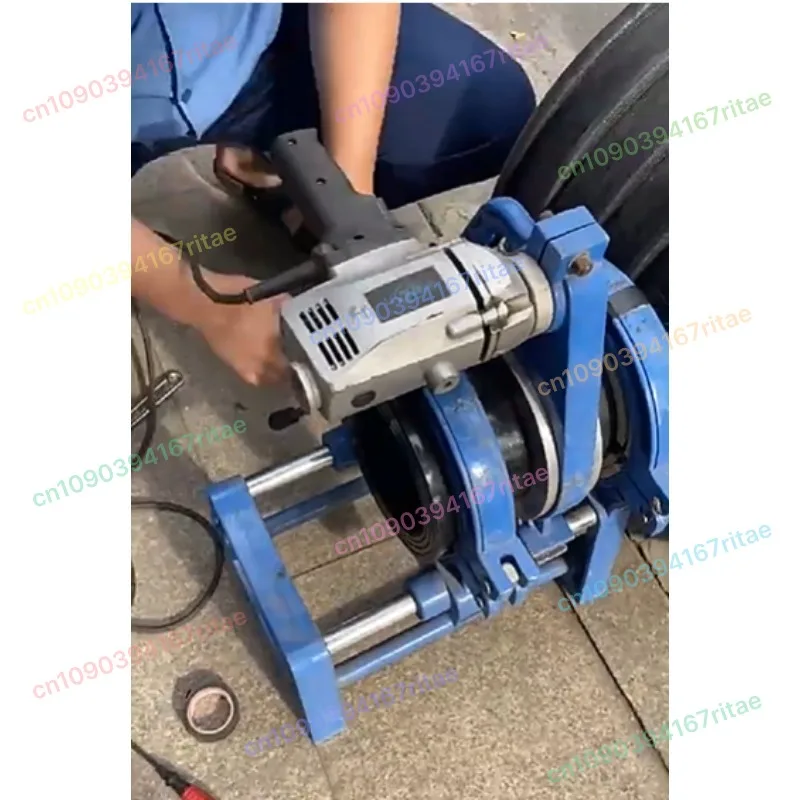 Máquina soldadora de fusión a tope Manual profesional para tubería de PE, calefacción de doble anillo de 63mm-200mm con termostato de precisión