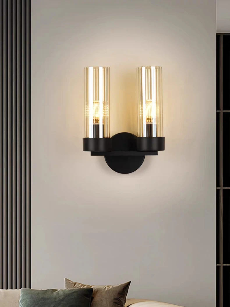 Clear Grey Glass Wall Light Indoor