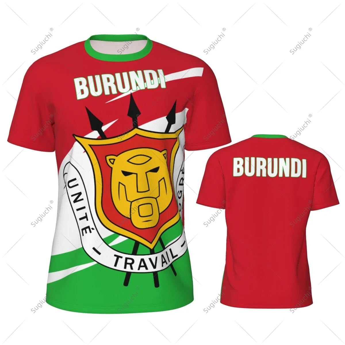 Burundi Flag Men Sports T-shirt Women Tees jersey for Soccer Football Running Bike Tennis Fitness Fans