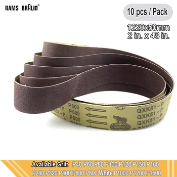 10 peças 50x1220mm a/o correias de lixa abrasivas 2 