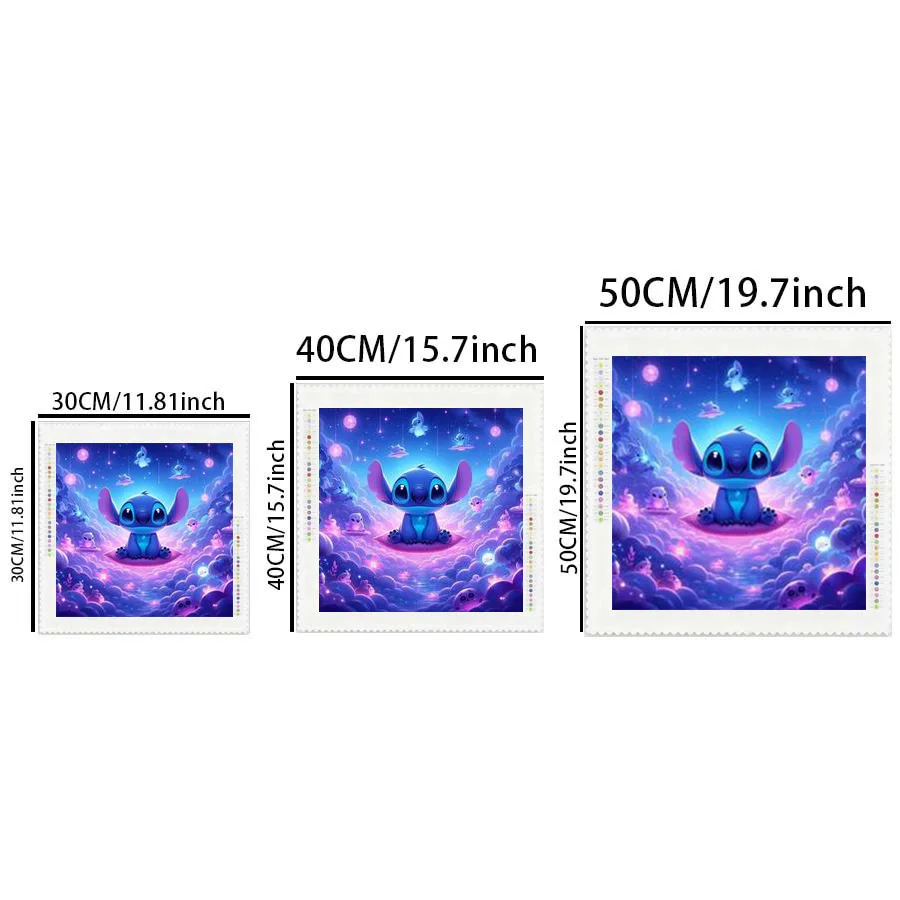 1 piece - 5D-DIY - Flocking cloth - Special drill - Diamond painting set - Blue character - Mosaic - Diamond art
