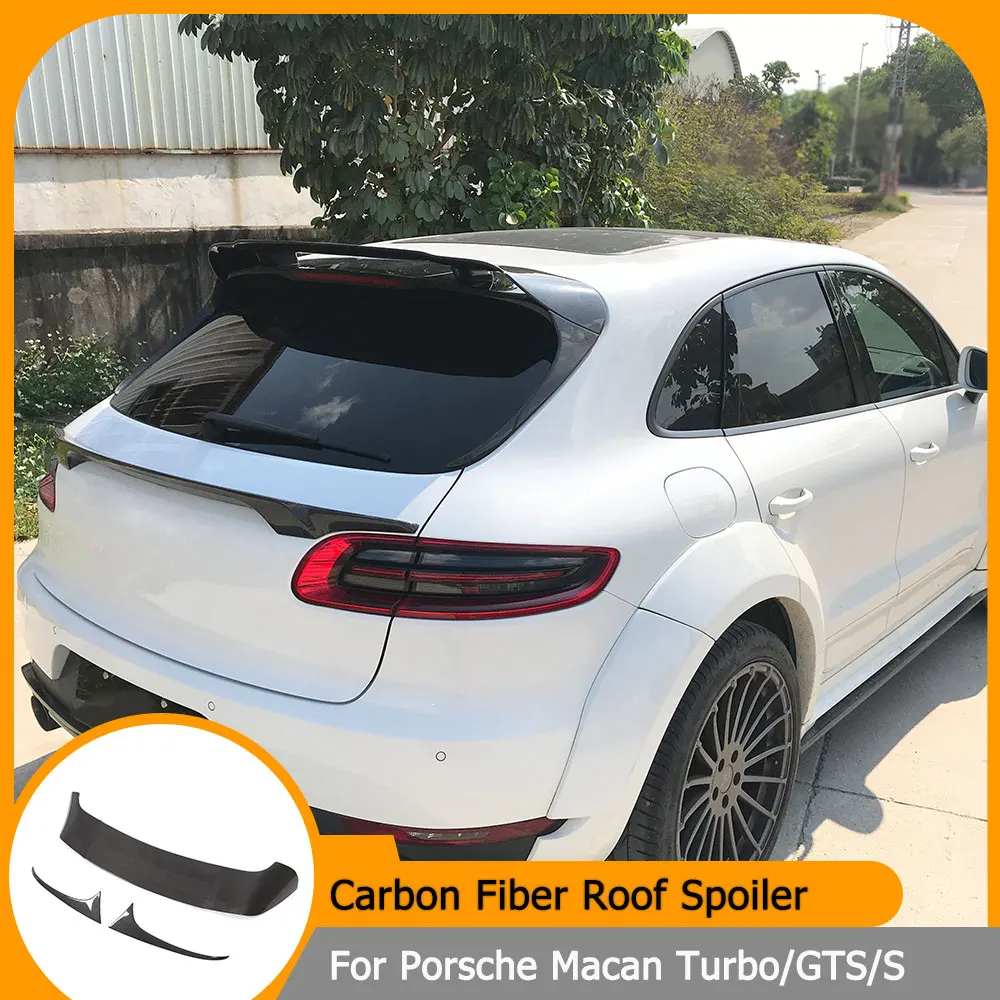 Carbon Fiber Car Rear Roof Spoiler Boot Lip Wing Spoiler For Porsche Macan Turbo/GTS/S Sport Utility 2014-2020 Roof Spoiler Wing
