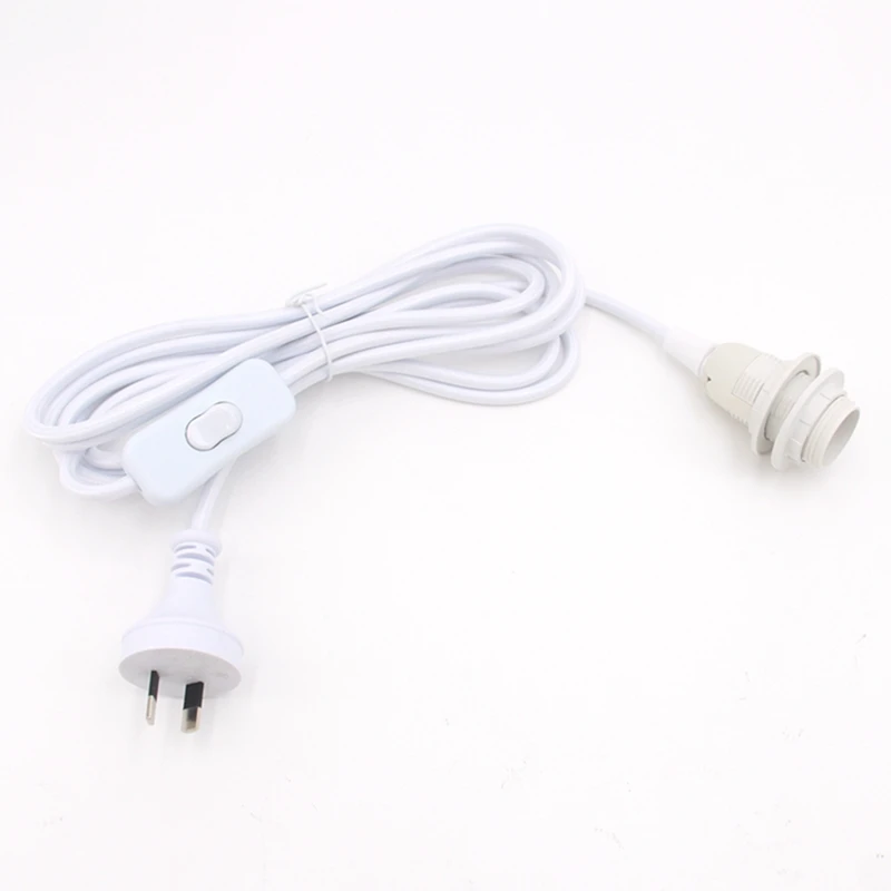 التيار المتناوب 240 فولت الاتحاد الافريقي التوصيل سلك الطاقة القماش مضفر كابل مع مفتاح مضمنة E14 حامل المصباح تركيبات #4