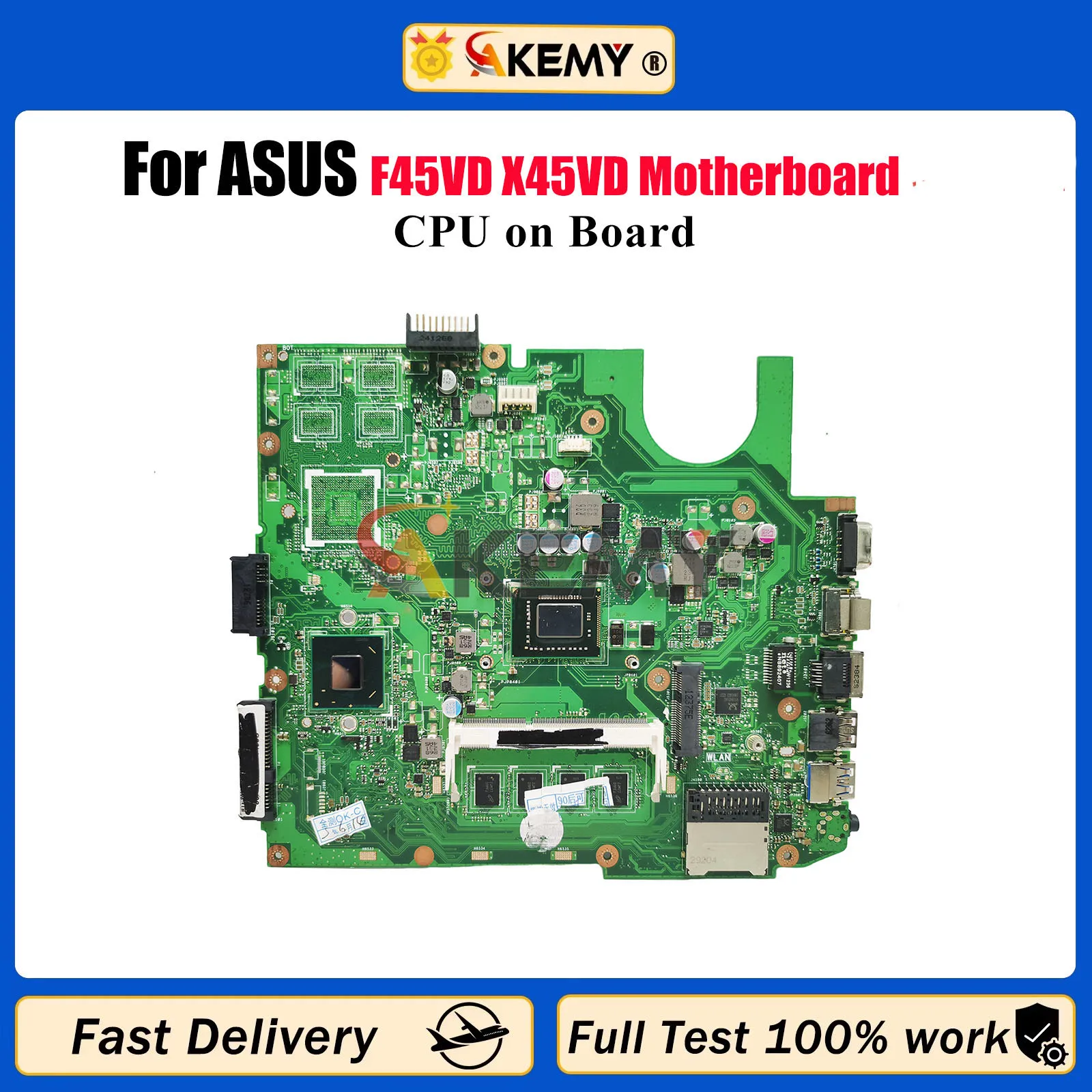 

X45VD Laptop Motherboard For ASUS VivoBook X45V F45VD X45VD Notebook Mainboard With CPU 100% tests OK fast shipping High quality