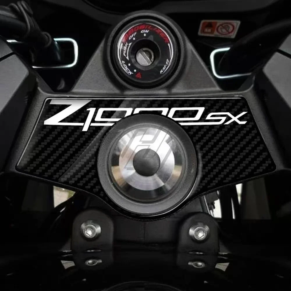 Für KAWASAKI Z1000SX 2011 2012 2013 2014 2015 2016 2017 3D Carbon Fiber-Look Upper Triple Yoke Defender Aufkleber