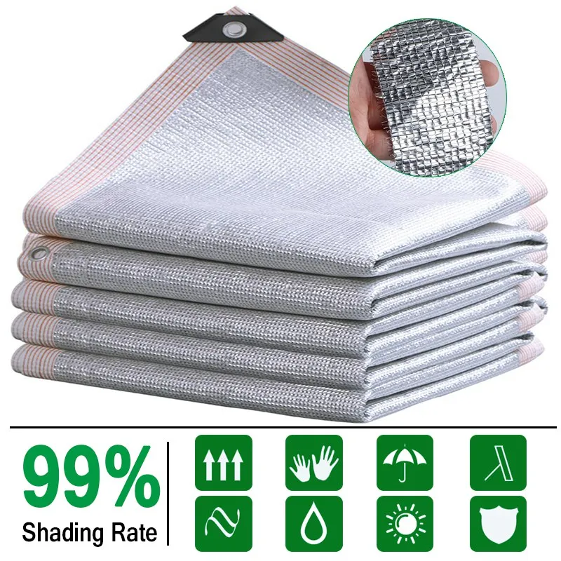 99% Shade Rate Aluminum Foil Sun Shading Sail Garden Enclosure Nets Gazebo Sunshade Netting Car Awning Anti-UV Pool Sun Canopy