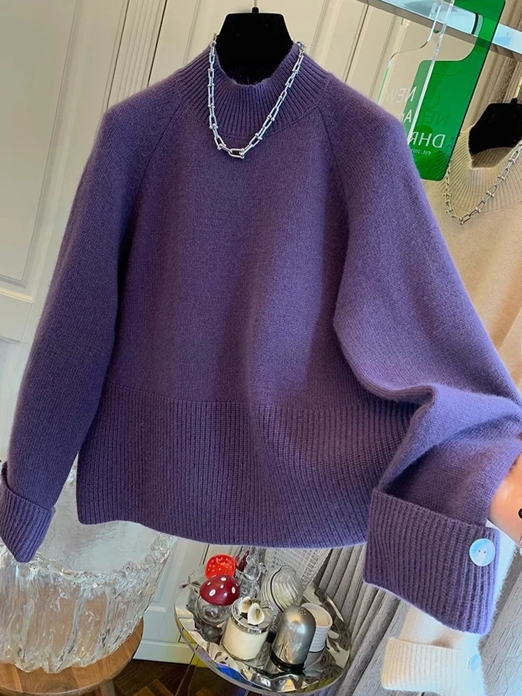 

Korean Sle Camere Knitted Sweater Autumn New Loose Casual Commute Versatile Long Sve Sweater Women Faion Aging Reduc...