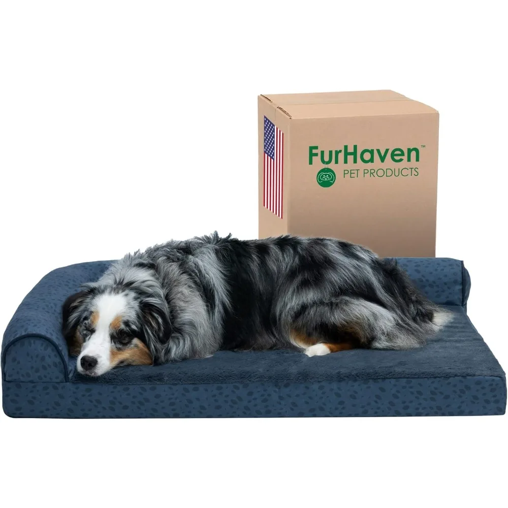 Cama para perros de gel refrescante para perros grandes/medianos con refuerzo extraíble y funda lavable, para perros de hasta 55 libras, estampado de felpa y almendra