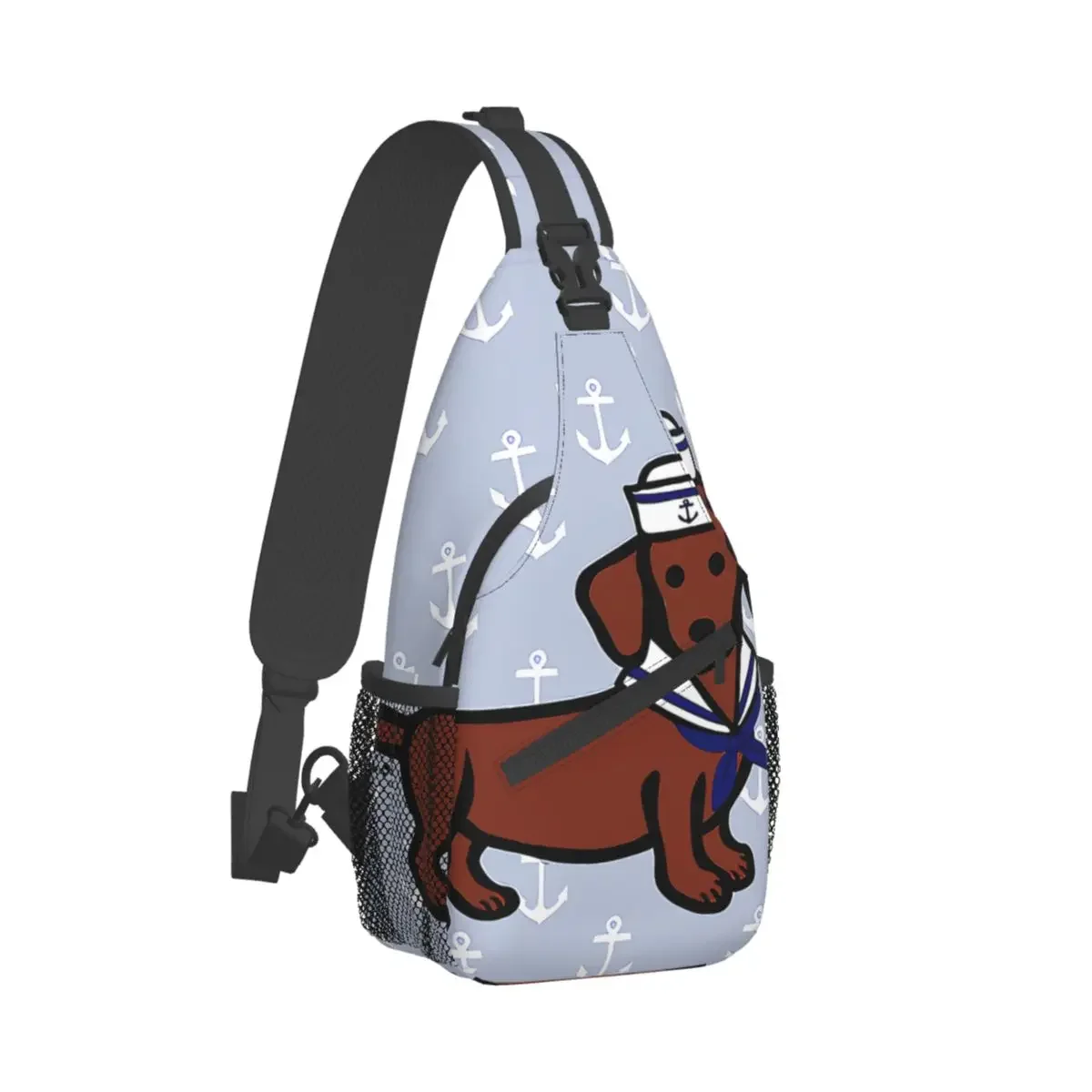 

Dachshund Pet Dog Crossbody Bag Sports Red Smooth Sailor Chest Bag Unisex Women Man Fashion Shoulder Backpacks Travel