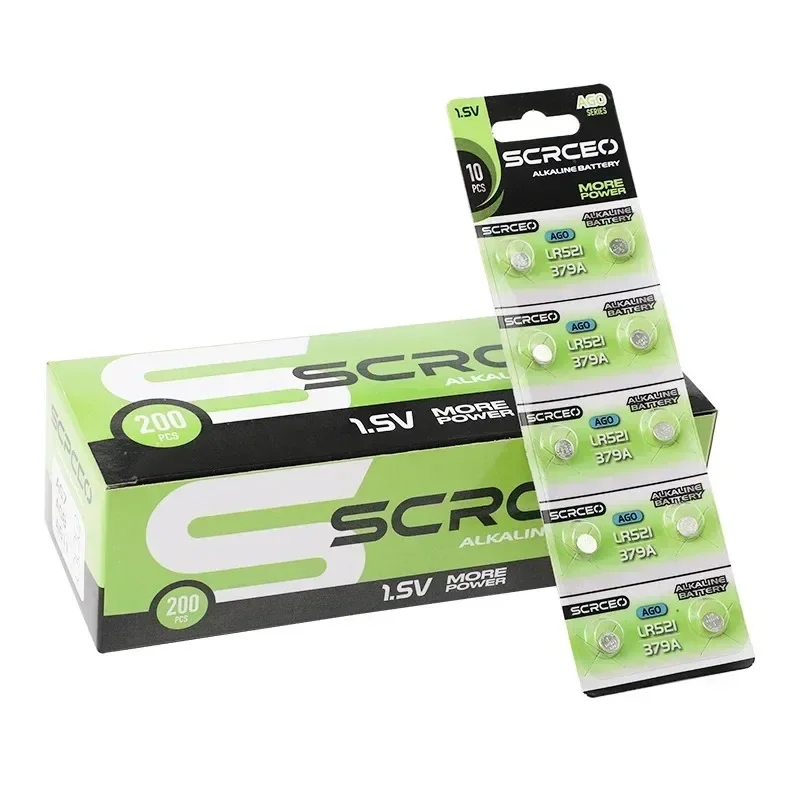 

SR521SW AG0 1.5V Alkaline Button Cell Battery 10-200pcs LR63 SR521 379 For Watches Electronic Toys Flashlights Small Devices