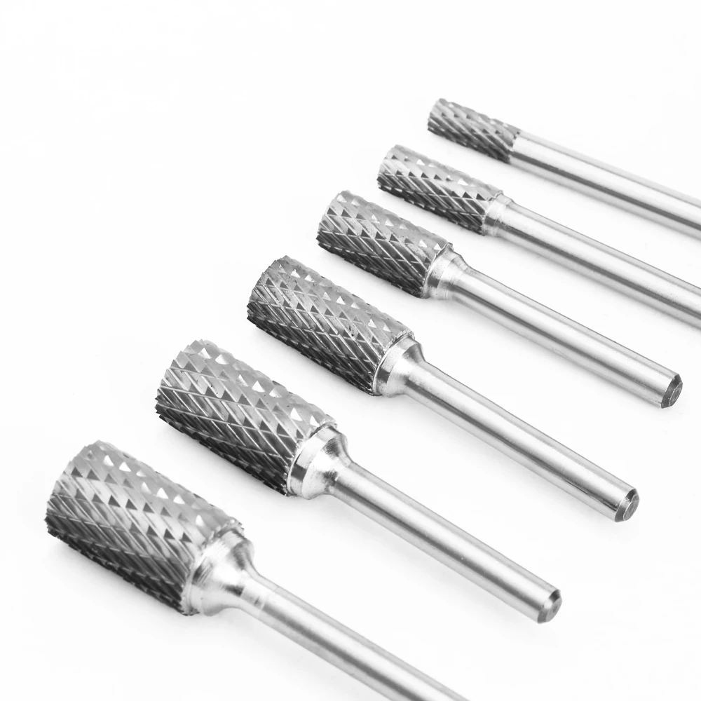 Imagem -05 - Tungsten Steel Grinder Carbide Rotary File Cilíndrico Ball End Fresa Metal Grinding Gravura Single Double Groove 1pc