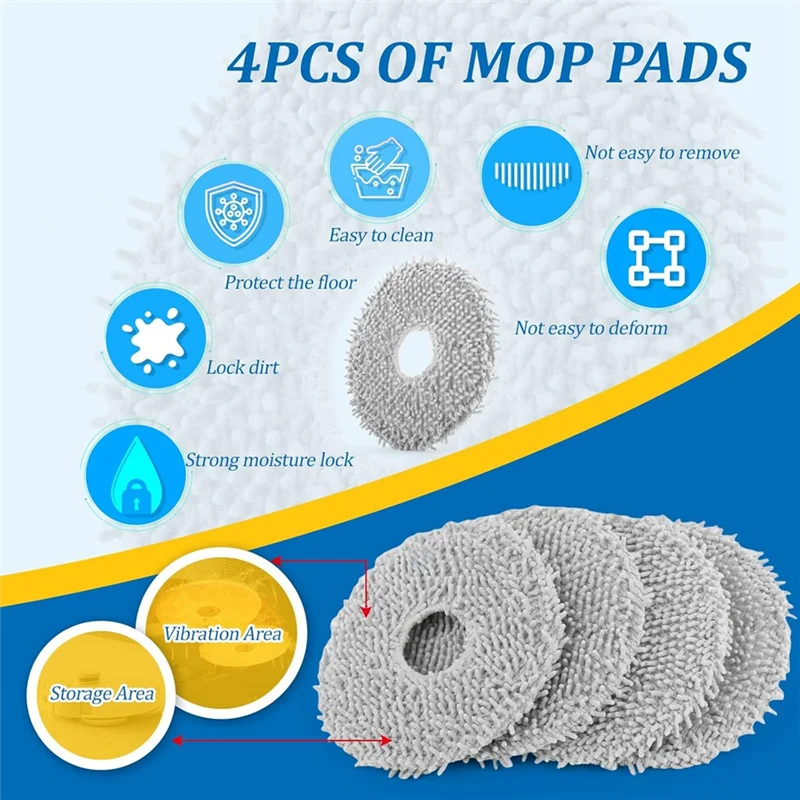Acessórios estáveis para ecovacs deebot t20 omni/t20e omni robô aspirador de pó escova lateral principal filtros hepa sacos mop