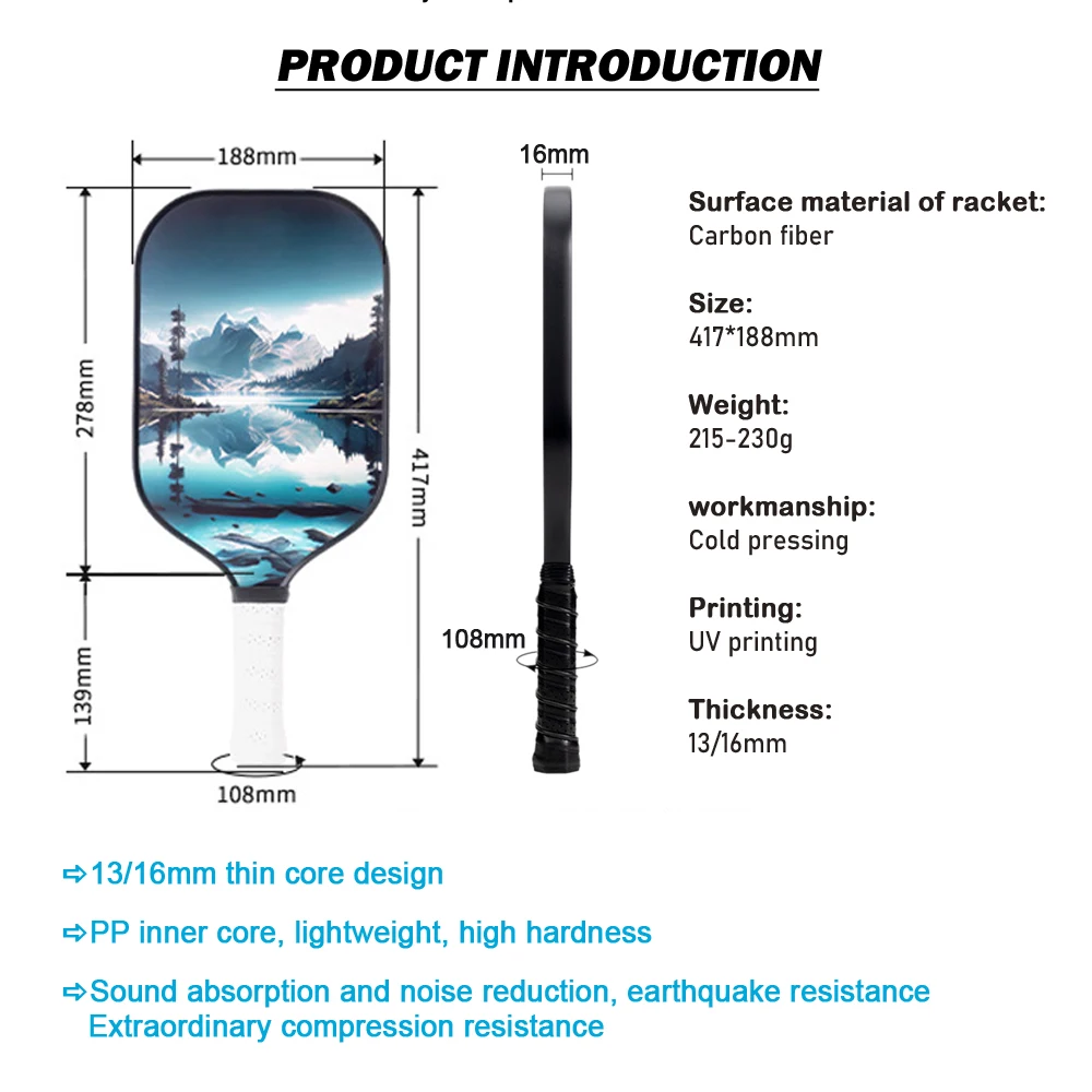مضرب محترف من ألياف الكربون ، متعدد الأغراض ، تنس الشاطئ ، الهجوم ، التدريب ، الشحن المجاني