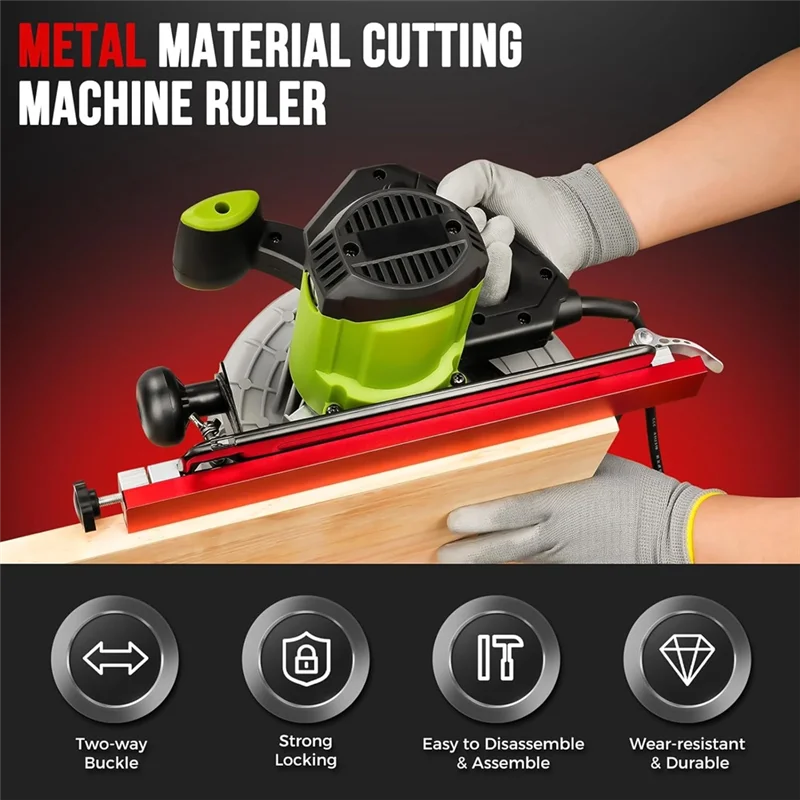A93Z Circular Saw Guide Rail With Dual Lock 360Mm Alloy Fencing Attachment For Parallel Straight Cuts And Wood Trimming
