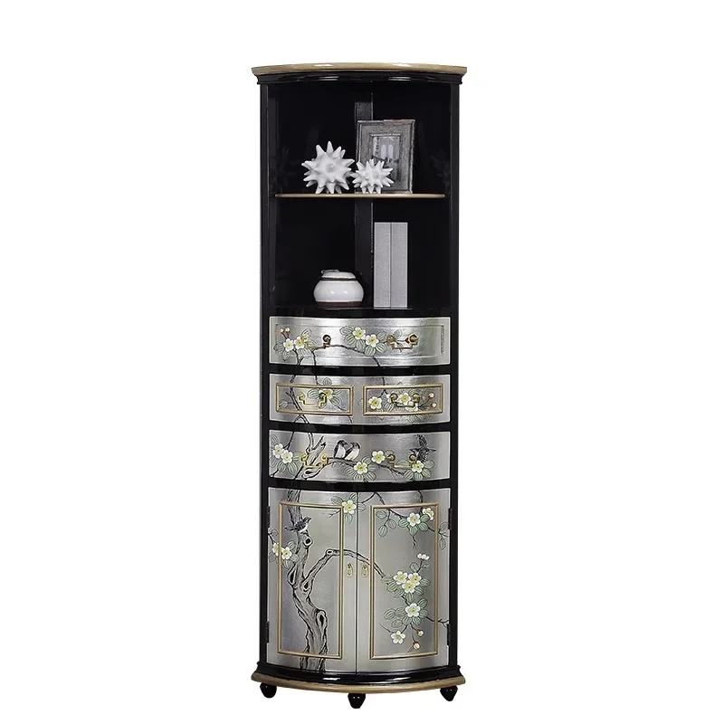 

American corner cabinet, corner triangle, new Chinese living room,