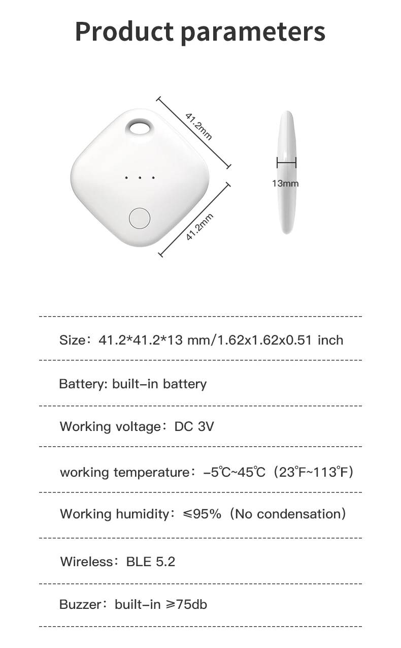 Smart Tag Bluetooth-Tracker, Positionierung, Gepäckfinder, Smart-Tracker-Gerät, spezieller Ortungsfinder für Apple Find My App, IOS-System – Detail 9