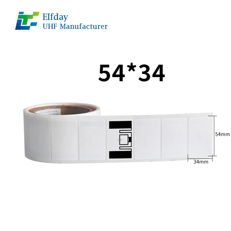 تردد الملصق 54*34UHF 863-868 ميجا هرتز السعة <20dBm اللون الأبيض لتطبيقات RFID