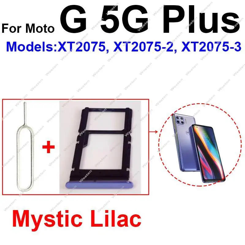 Sim Card Tray Holder For Motorola MOTO G 5G Plus One 5G Ace One 5G UW Ace Sim Socket  Card Reader Adapter Parts