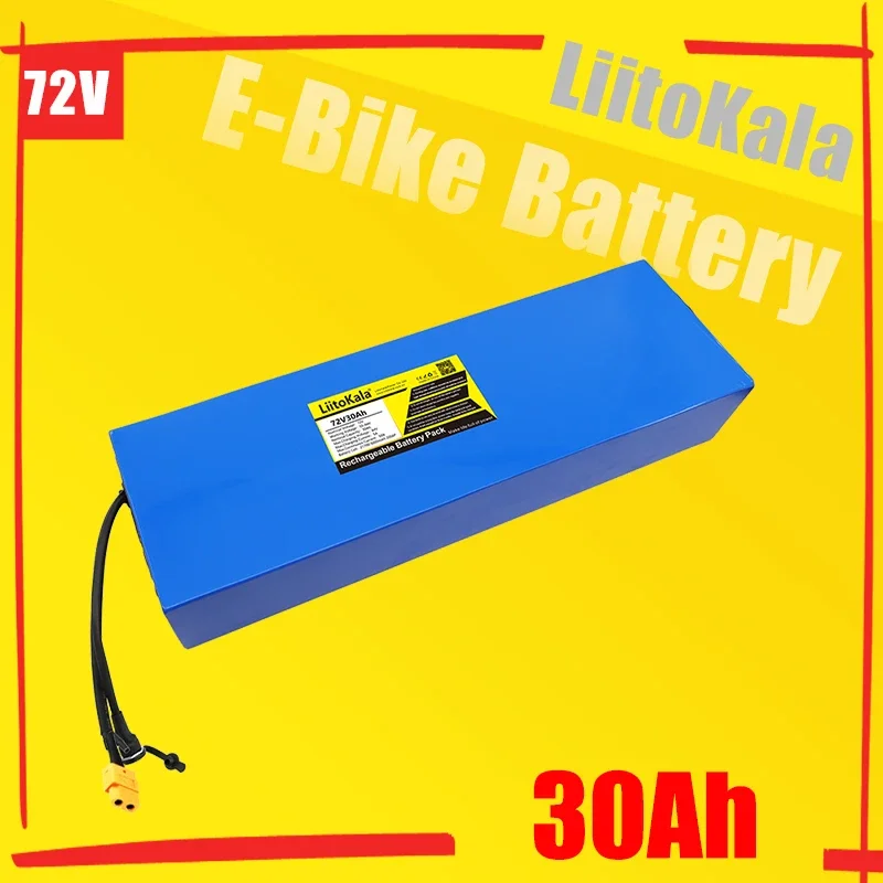 LiitoKala 72V 30Ah 21700 lithium battery pack 20S6P 84V electric bicycle scooter motorcycle BMS high power battery + 5A charger