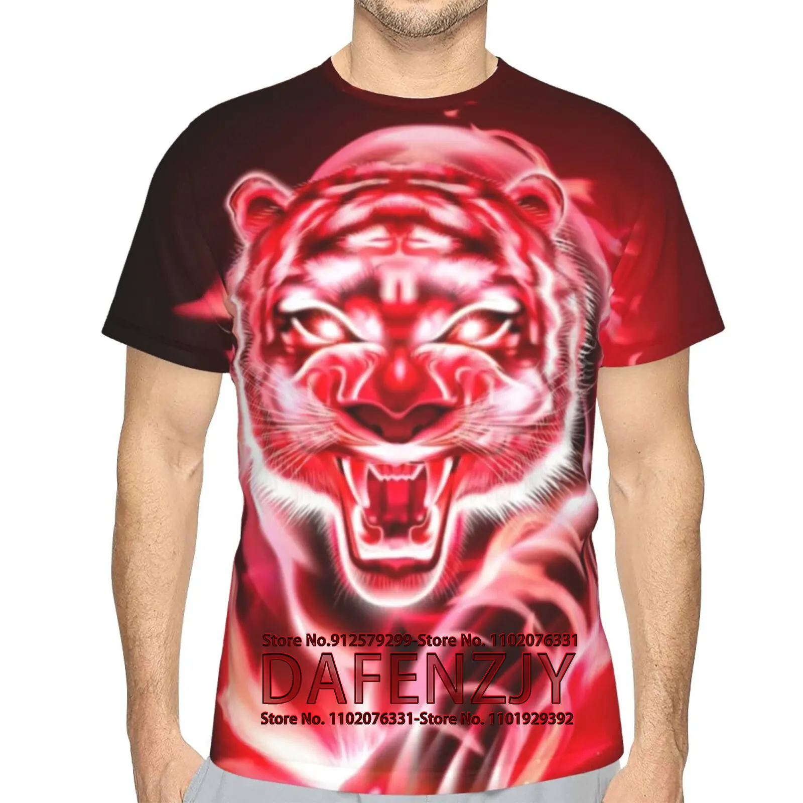 Men's Graphic T Shirts-Cool Animal Design Graphic Short Sleeve Tees