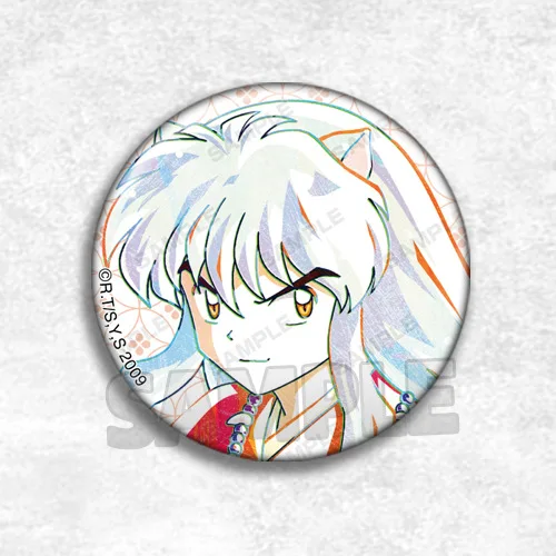 6CM Anime Inuyasha Figures Sesshoumaru Kikyō Cosplay Cute Cartoon Metal Badge Kawaii Bag Pins Fans Christmas Gifts Brooch