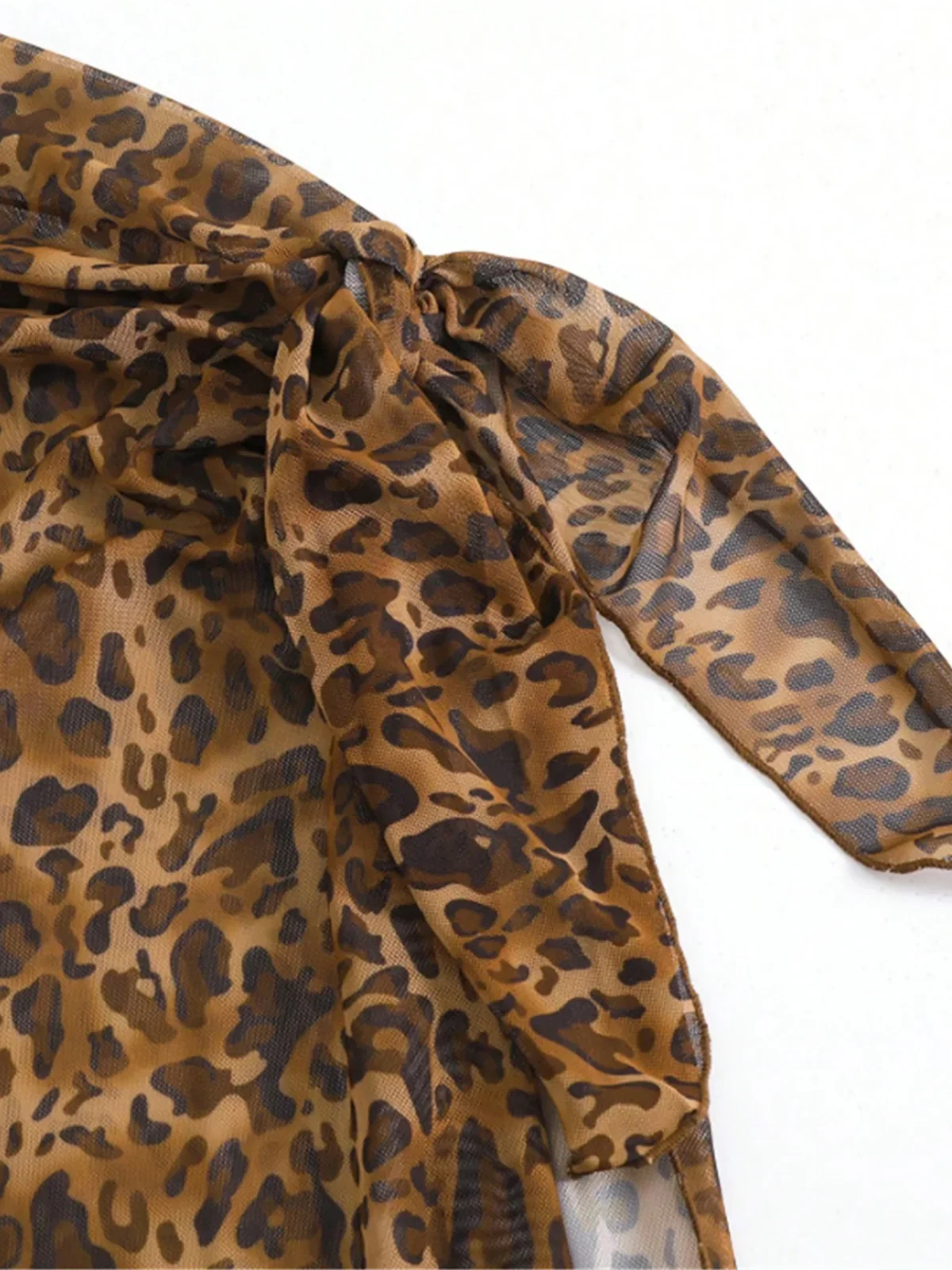 S - XL Leopard Printed Sarong Skirt Crochet Knitted Beach Cover Up Cover-ups Beach Dress Beach Wear Beachwear Female Women K6867