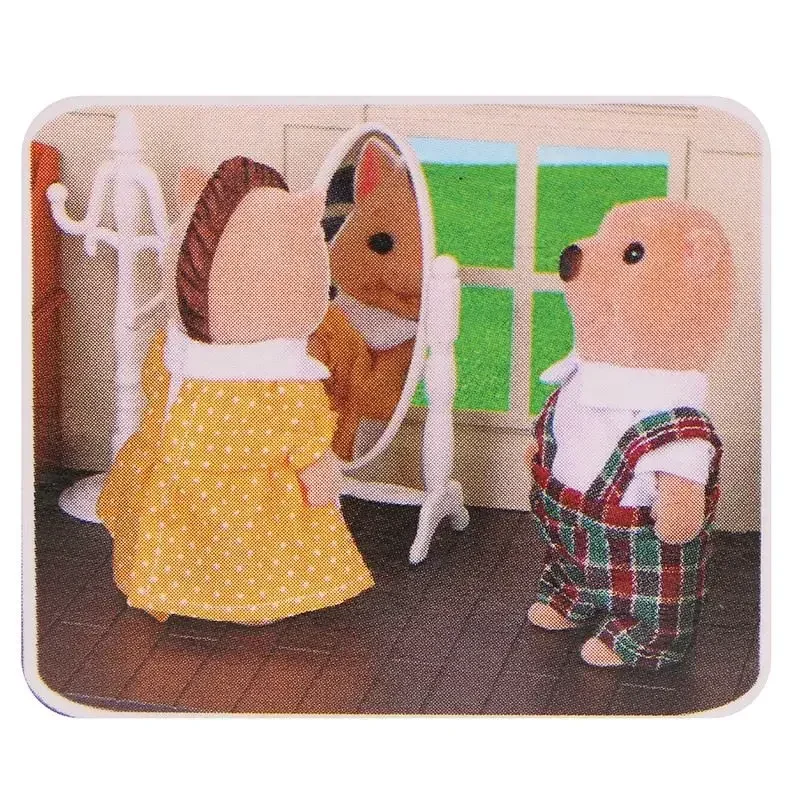 Nowy Zestaw Mebli Miniaturkowych w Stylu Vintage do Sypialni Komoda Biurko Lustro Zestaw Mebli Zabawek dla Dzieci Prezent na Boże Narodzenie Akcesoria do Domku dla Lalek