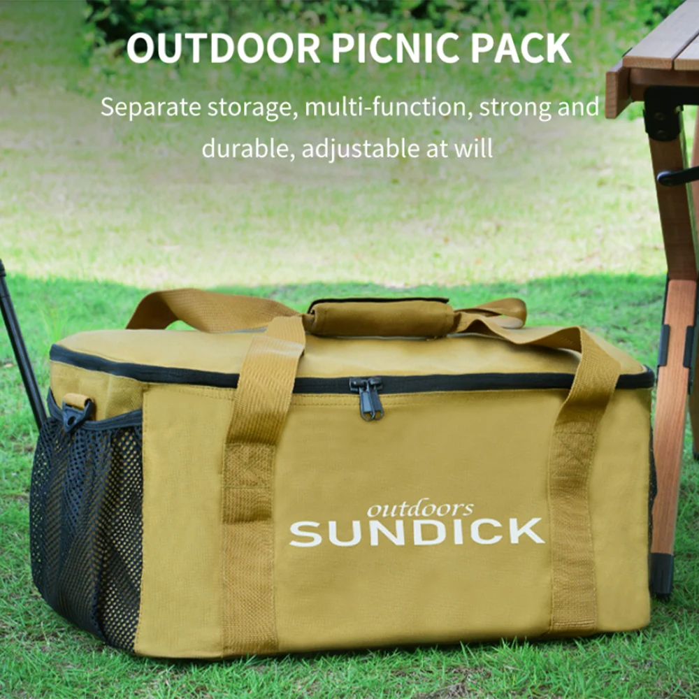 Outdoor Picnic Bag Waterproof Camping Travel Organizer Bag Thermal Cooler Lunch Box Portable Food Large Capacity Storage Handbag