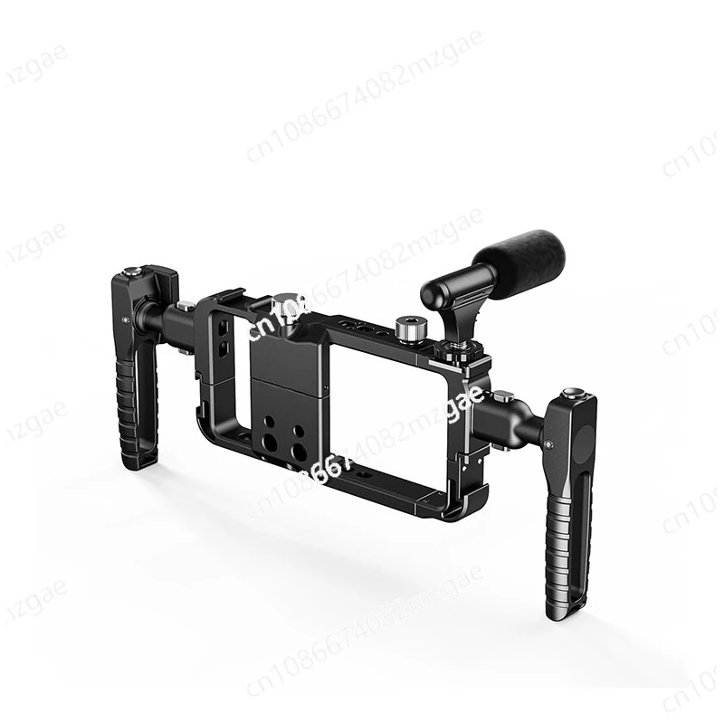 Universal Multimedia Video Handle for Smartphone Vlogging and Live Broadcast Wholesale Portable Aluminium Phone Cage Rig