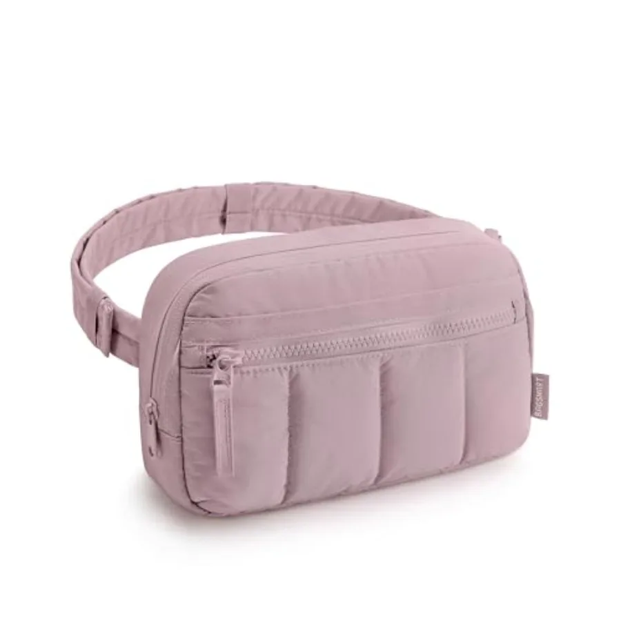

Fanny Packs for Women Cross Body Quilted Puffy Belt Bag with Pockets Fashion Waist Packs for Traveling Hiking